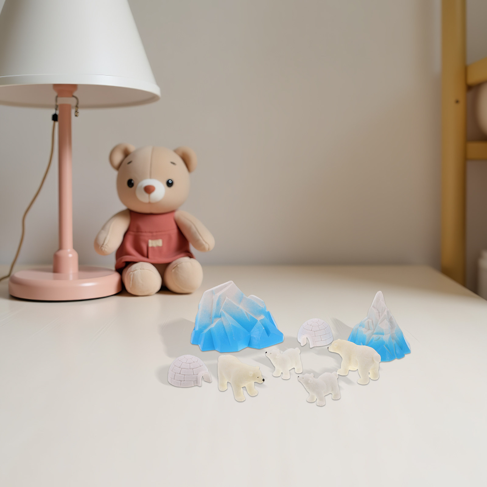 Crafting Resin - 8Pcs Mini Resin Polar Bears Arctic