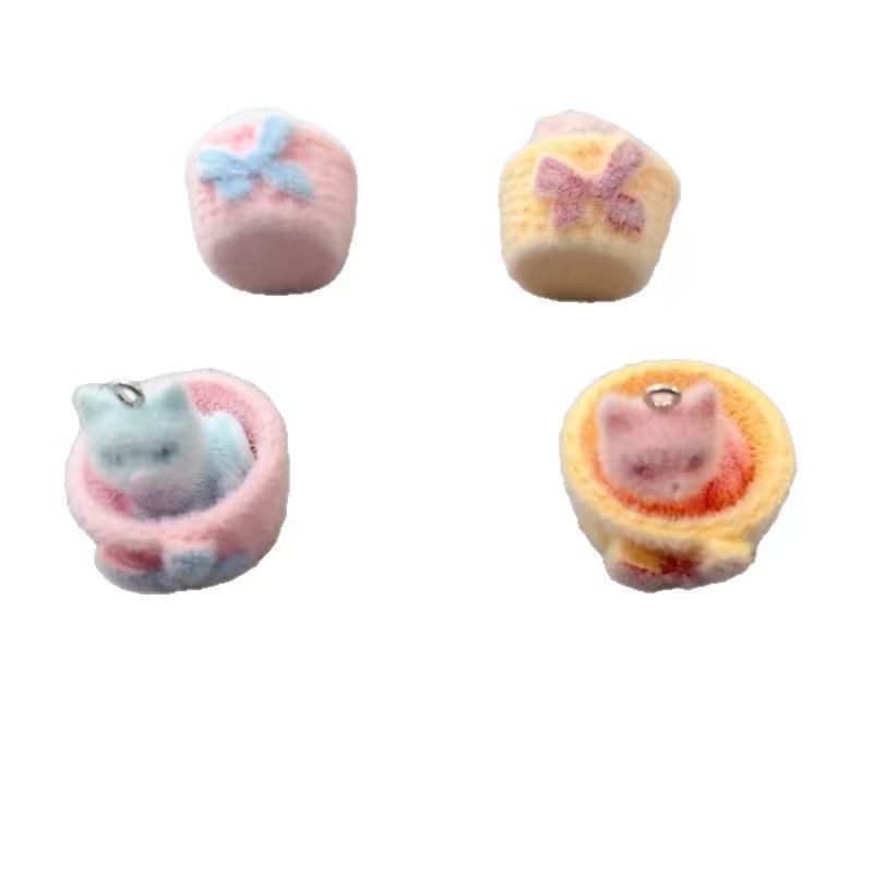 4pcs 3D plush resin cat pendan - огляд і ціна Resin Craft Projects