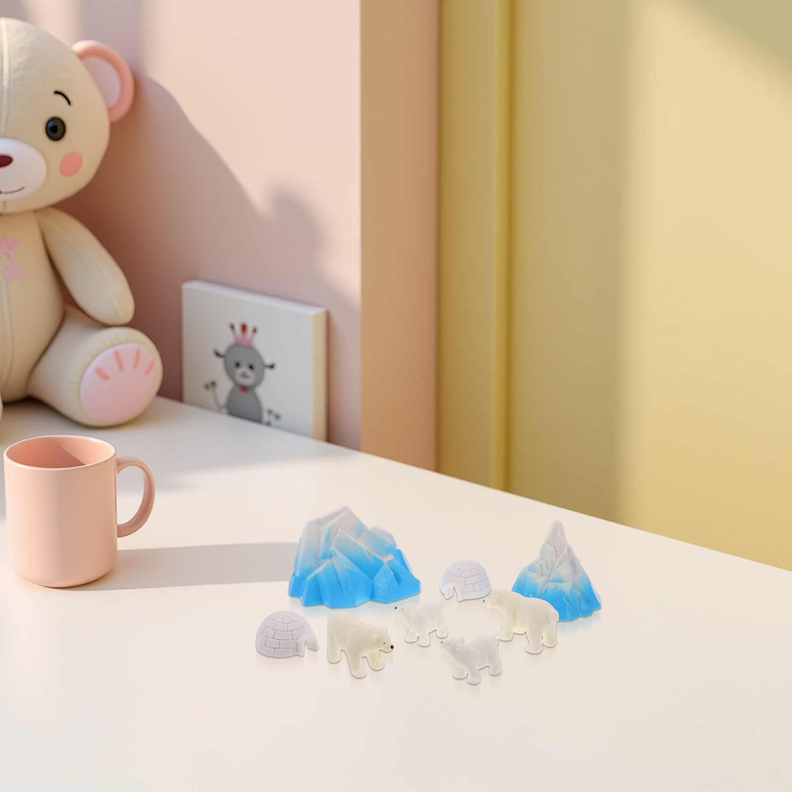 8Pcs Mini Resin Polar Bears Ar - огляд і ціна Crafting Resin