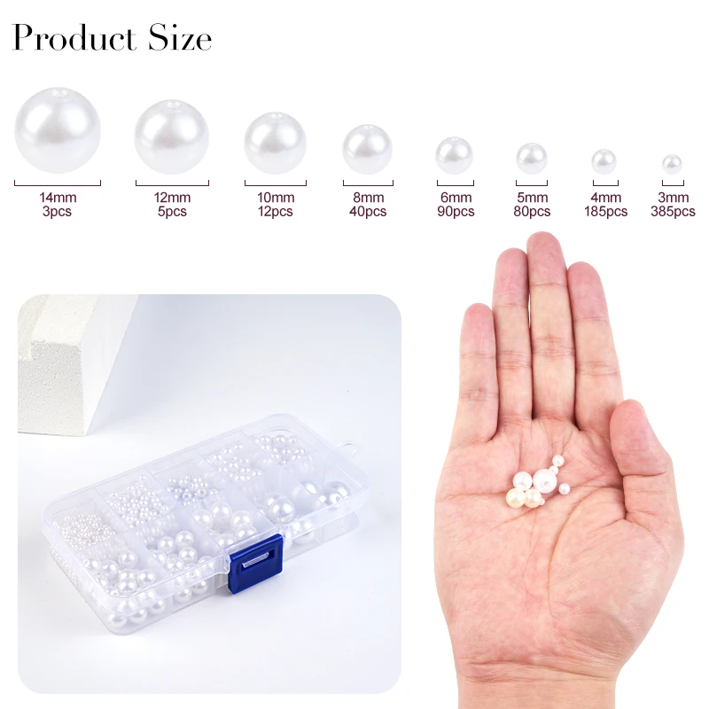 800pcs Artificial Faux Pearl R - огляд і ціна Resin Jewelry Kit