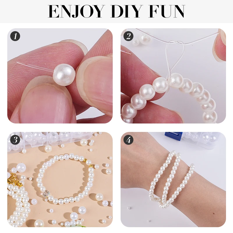 800pcs Artificial Faux Pearl R - огляд і ціна Resin Jewelry Kit