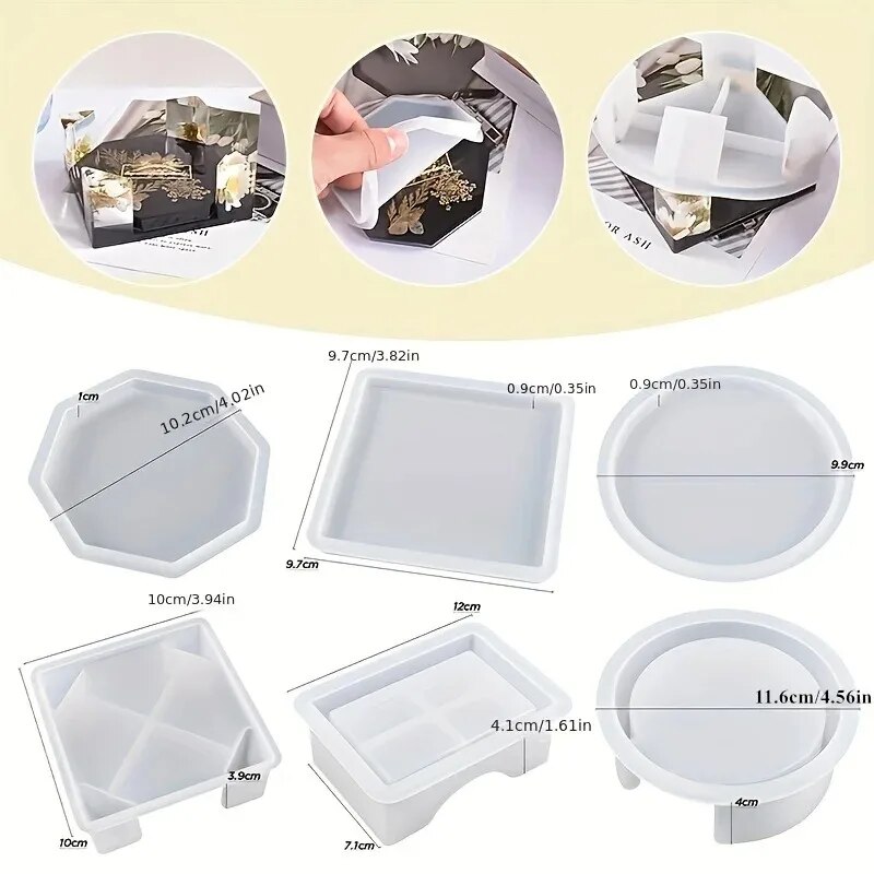 Coaster Resin Molds Set Includ - огляд і ціна Gold Foil Flakes